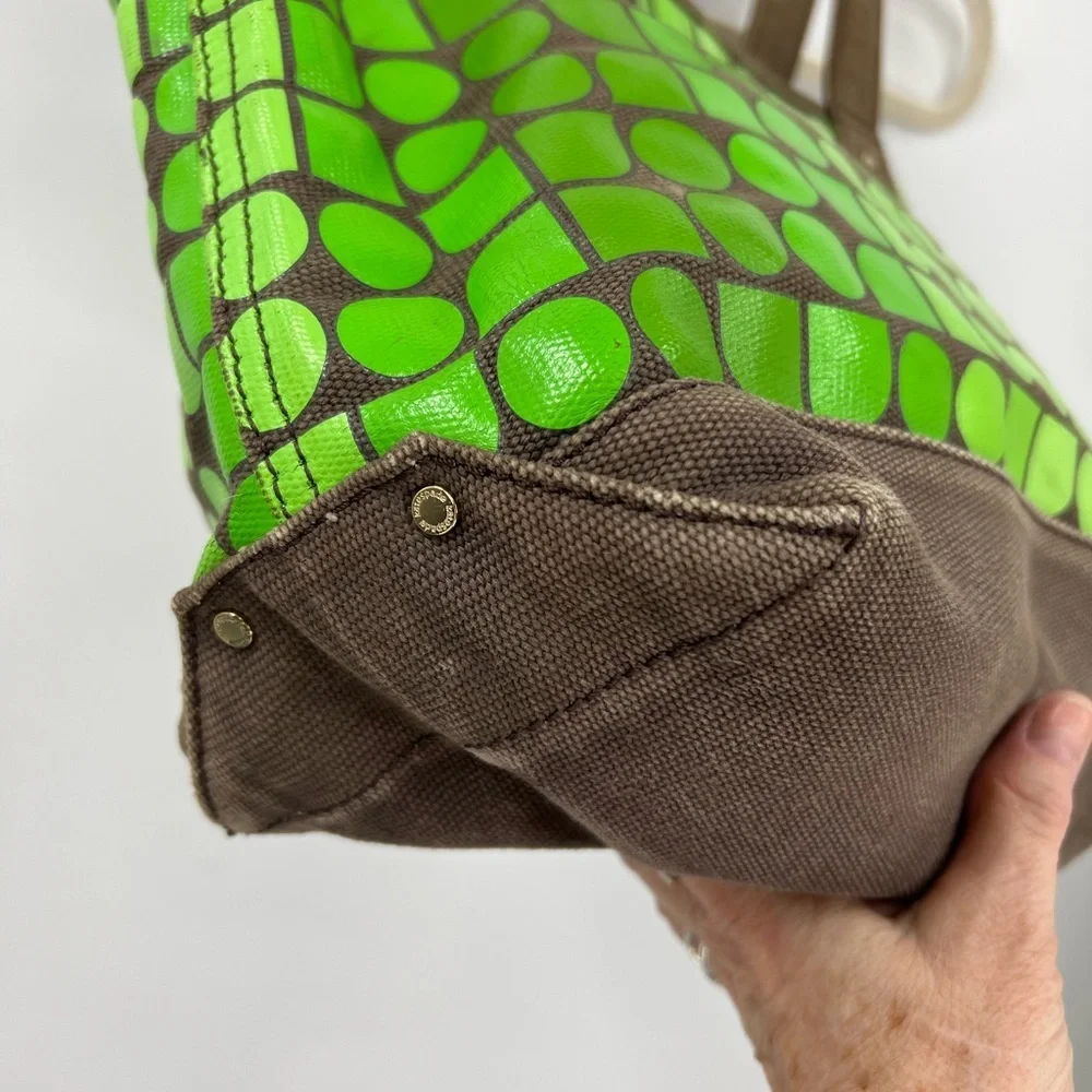 Kate, spade canvas, hombre tote in green